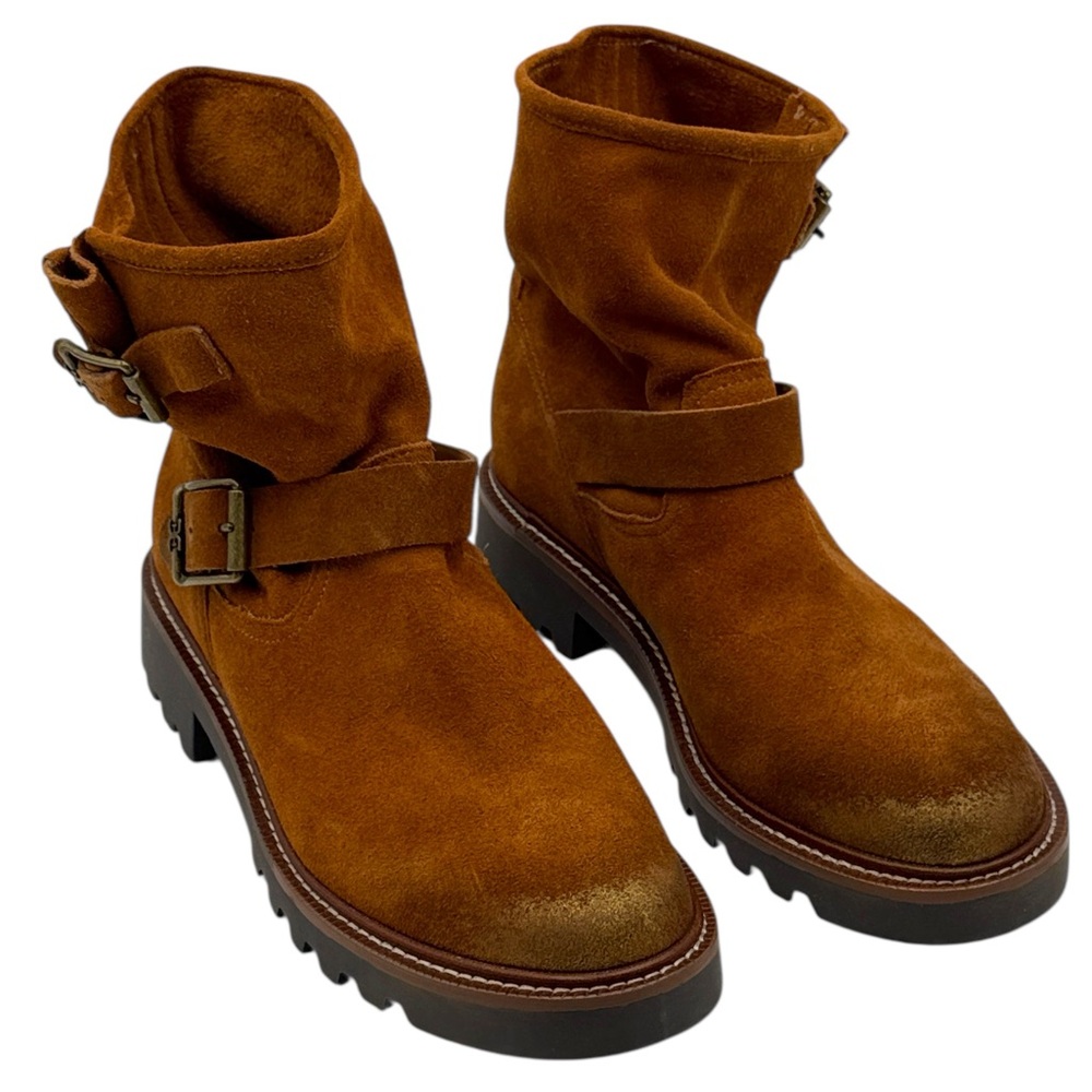 Sam Edelman Kinsley Brown Leather Booties Size 10